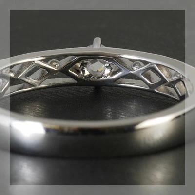 ローズカットダイヤモンドリング 誕生石 4月 PT900 K18 K10対応の画像