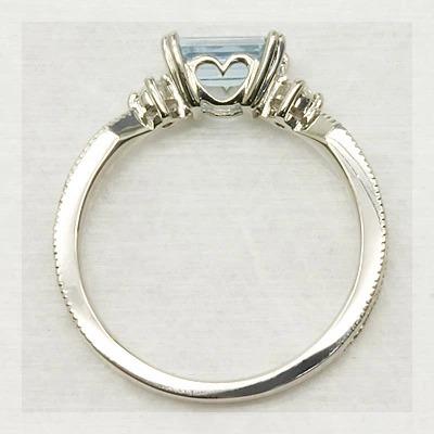 オクタゴン アクアマリンリング 誕生石 3月 PT900 K18 K10対応の画像