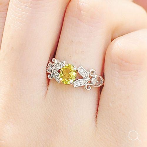 イエロートルマリン ダイヤモンドリング ヴィジュエル PT900 K18 K10対応 誕生石 4月 10月の画像