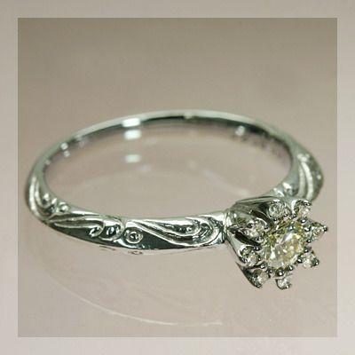 プラチナ900製ジョージアンスタイルデザインリング