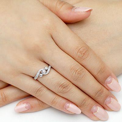 グラシュー ローズカットダイヤ ダイヤリング PT900 K18 K10対応 誕生石 4月の画像