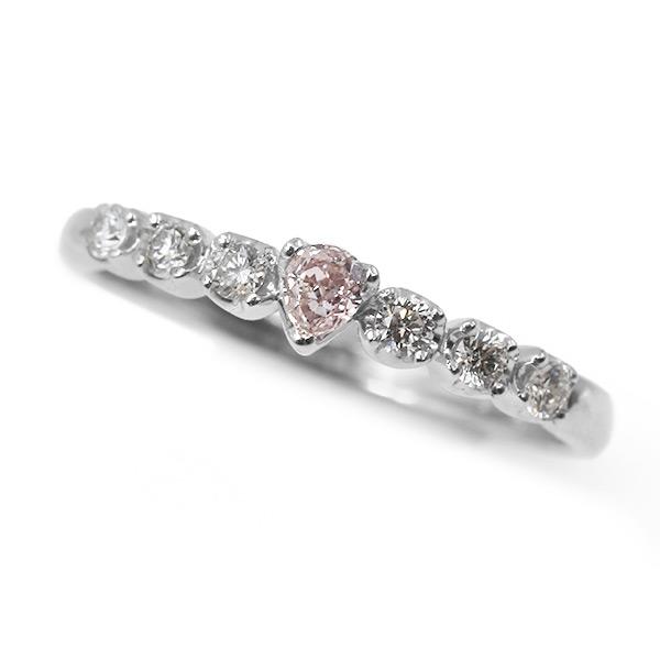 限定1本 PT900 0.09ct ピンクダイヤモンド 0.16ct ダイヤモンド リング 12号 サイズ変更承ります 誕生石4月の画像