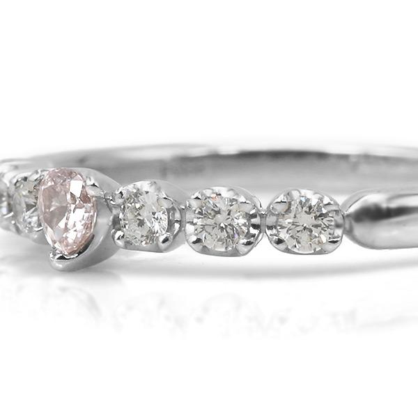 限定1本 PT900 0.09ct ピンクダイヤモンド 0.16ct ダイヤモンド リング 12号 サイズ変更承ります 誕生石4月の画像