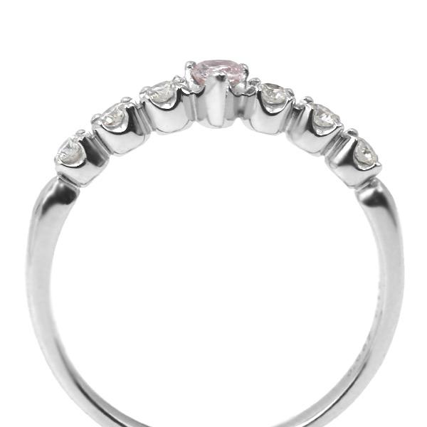 限定1本 PT900 0.09ct ピンクダイヤモンド 0.16ct ダイヤモンド リング 12号 サイズ変更承ります 誕生石4月の画像
