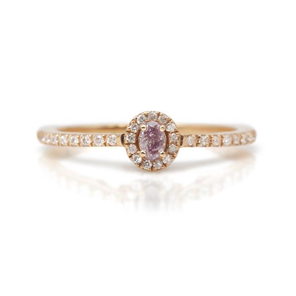 限定1本 K18PG 0.07ct ピンクダイヤモンド 0.12ct ダイヤモンド リング 11.5号 サイズ変更承ります 誕生石4月の画像