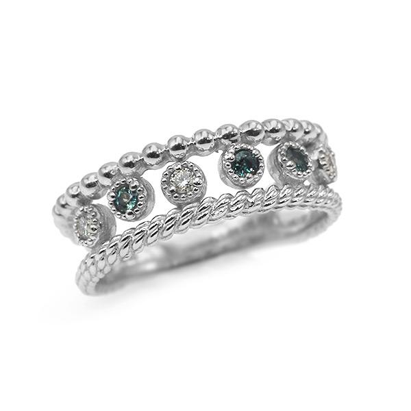 限定1本 PT950 0.04ct アレキサンド 0.04ct ダイヤモンド ピンキーリング 4.5号 サイズ変更承ります 誕生石6月4月の画像
