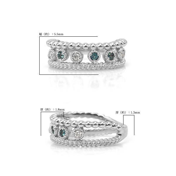 限定1本 PT950 0.04ct アレキサンド 0.04ct ダイヤモンド ピンキーリング 4.5号 サイズ変更承ります 誕生石6月4月の画像