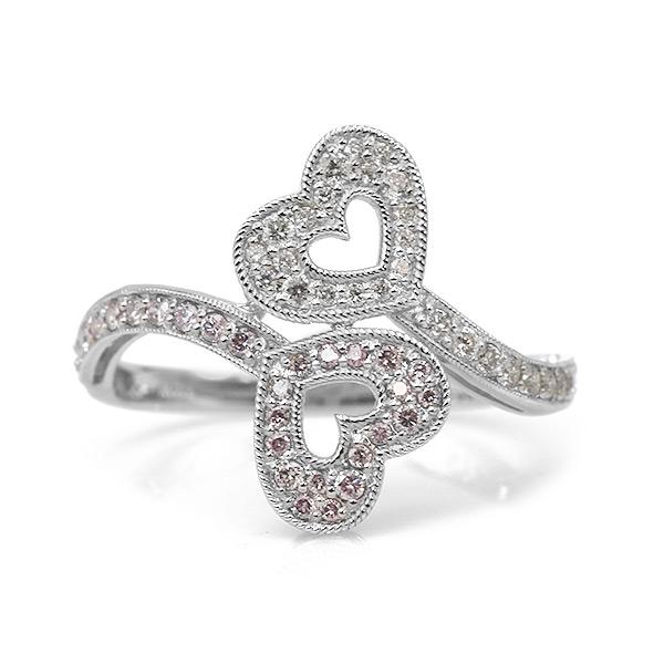 限定1本 PT900 0.12ct ピンクダイヤモンド 0.15ct ダイヤモンド リング 13号 サイズ変更承ります 誕生石4月の画像