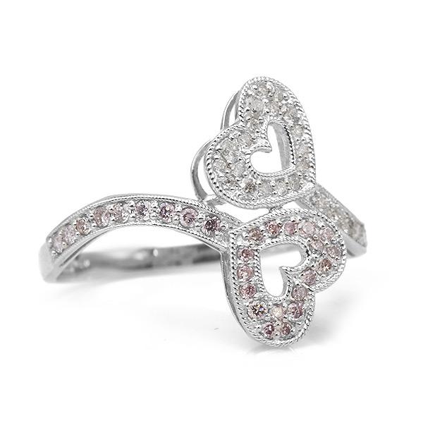 限定1本 PT900 0.12ct ピンクダイヤモンド 0.15ct ダイヤモンド リング 13号 サイズ変更承ります 誕生石4月の画像