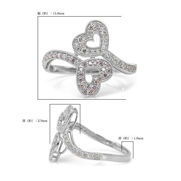 限定1本 PT900 0.12ct ピンクダイヤモンド 0.15ct ダイヤモンド リング 13号 サイズ変更承ります 誕生石4月の画像