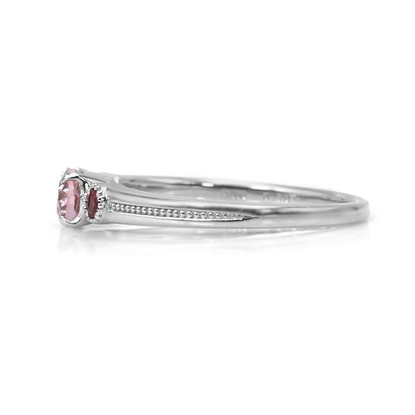 限定1本 PT900  0.5ct トップカラーモルガナイト 0.07ct レッドスピネル リング 12号 サイズ変更承ります 誕生石4月の画像