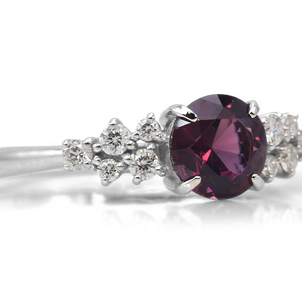 限定1本 PT900 0.85ct UV蛍光 グレープカラースピネル 0.16ct ダイヤモンド リング 12号 サイズ変更承ります 誕生石8月の画像