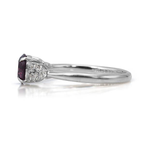 限定1本 PT900 0.85ct UV蛍光 グレープカラースピネル 0.16ct ダイヤモンド リング 12号 サイズ変更承ります 誕生石8月の画像
