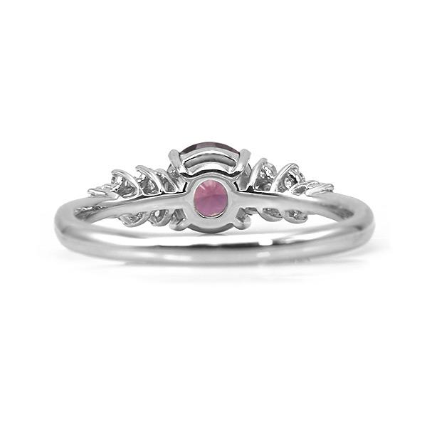 限定1本 PT900 0.85ct UV蛍光 グレープカラースピネル 0.16ct ダイヤモンド リング 12号 サイズ変更承ります 誕生石8月の画像