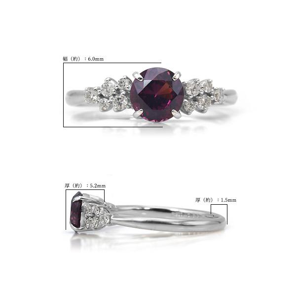 限定1本 PT900 0.85ct UV蛍光 グレープカラースピネル 0.16ct ダイヤモンド リング 12号 サイズ変更承ります 誕生石8月の画像