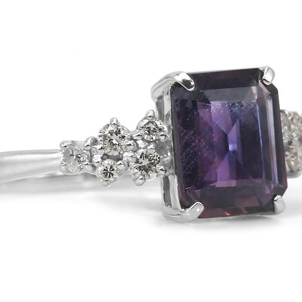 限定1本 PT900 1.65ct UV蛍光 グレープカラースピネル 0.15ct ダイヤモンド リング 12号 サイズ変更承ります 誕生石8月の画像