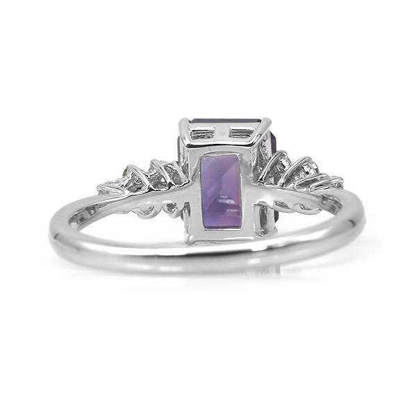限定1本 PT900 1.65ct UV蛍光 グレープカラースピネル 0.15ct ダイヤモンド リング 12号 サイズ変更承ります 誕生石8月の画像