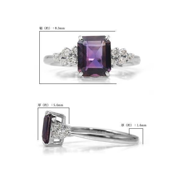限定1本 PT900 1.65ct UV蛍光 グレープカラースピネル 0.15ct ダイヤモンド リング 12号 サイズ変更承ります 誕生石8月の画像