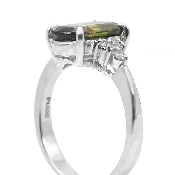 限定1本 PT900 2.54ct バイカラートルマリン 0.183ct ダイヤモンド リング 14号 サイズ変更承ります 誕生石10月の画像