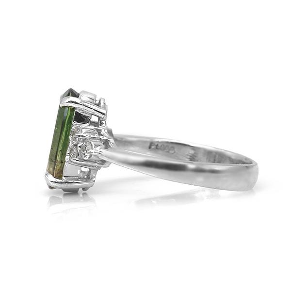 限定1本 PT900 2.54ct バイカラートルマリン 0.183ct ダイヤモンド リング 14号 サイズ変更承ります 誕生石10月の画像