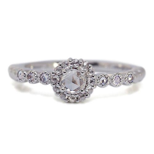 指輪  3.6mmローズカットダイヤモンド リング パリュール 誕生石 4月 PT900 K18 K10対応 |  | 03