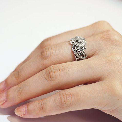 ローズカットダイヤ ブリリアントカットダイヤモンドリング オペラ PT900 K18 K10対応 誕生石 4月 |  | 01