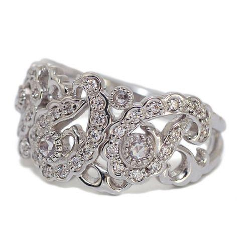 ローズカットダイヤ ブリリアントカットダイヤモンドリング オペラ PT900 K18 K10対応 誕生石 4月 |  | 05