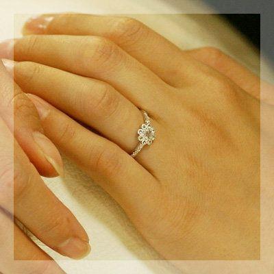 人気 再販 ローズカット ダイヤ リング、3.8ミリの輝き フィオレット 誕生石 4月 PT900 K18 K10対応 |  | 01