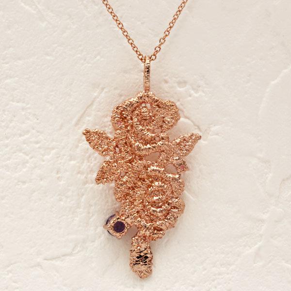 ネックレス あすつく 数量限定 SV925 ポワンドデスパーニュ ロザリン レース模様ペンダント チェーン付 |  | 03