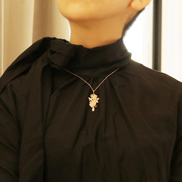 ネックレス あすつく 数量限定 SV925 ポワンドデスパーニュ ロザリン レース模様ペンダント チェーン付 |  | 05