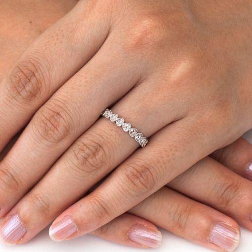 シンプルハート Simple Heart ローズカットダイヤリングピンキーサイズもお選びいただけます。 誕生石 4月 PT900 K18 K10対応の画像