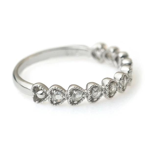 シンプルハート Simple Heart ローズカットダイヤリングピンキーサイズもお選びいただけます。 誕生石 4月 PT900 K18 K10対応の画像