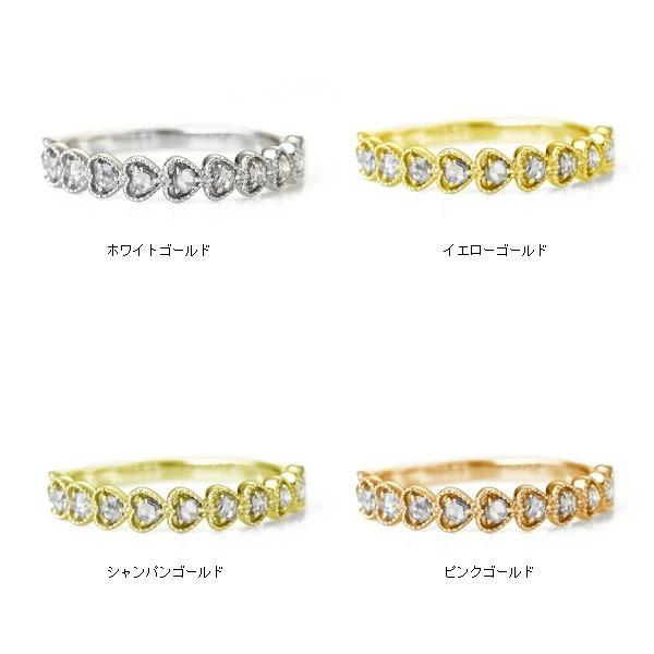 シンプルハート Simple Heart ローズカットダイヤリングピンキーサイズもお選びいただけます。 誕生石 4月 PT900 K18 K10対応の画像
