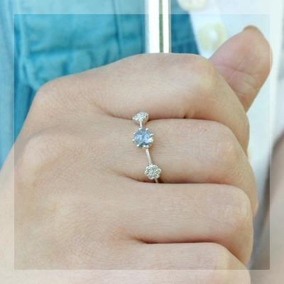 ローズカットブルーサファイア ローズカットダイヤモンドヴィンテージ