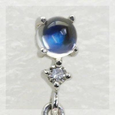 ティアー モルガナイト ラブラドライト　ピアス PT900 K18 K10対応　春色ピンクの画像