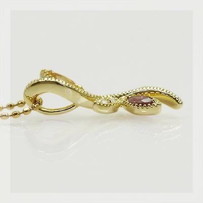 シトリン ロードライトガーネット リーフラインペンダントトップ