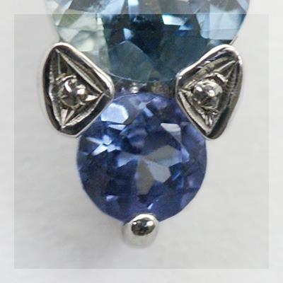 ルイーズ アクアマリン タンザナイトペンダントトップ チェーン無し 誕生石 3月 12月 PT900 K18 K10対応の画像
