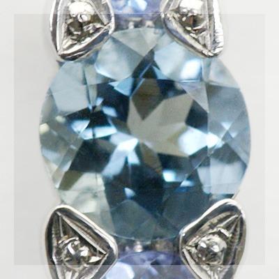 ルイーズ アクアマリン タンザナイトペンダントトップ チェーン無し 誕生石 3月 12月 PT900 K18 K10対応の画像