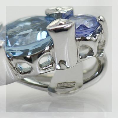 ルイーズ アクアマリン タンザナイトペンダントトップ チェーン無し 誕生石 3月 12月 PT900 K18 K10対応の画像