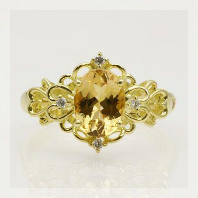 インペリアルトパーズ ダイヤモンド リング フェアリーテール PT900 K18 K10対応 誕生石 4月 11月