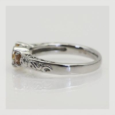 グラヴェール シトリン シャンパンガーネットリング 誕生石 1月 11月 PT900 K18 K10対応の画像