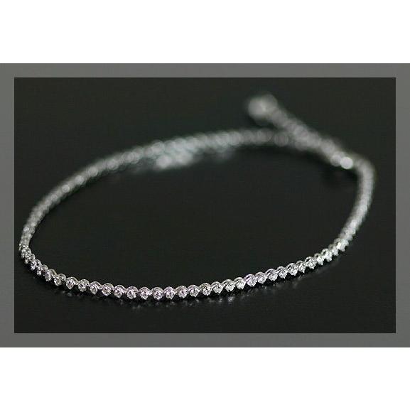 天然ダイヤモンド0.5ct SV925ブレスレット 重ねて着けたい 0.5ct繊細ダイヤモンドブレスレット※こちらの商品