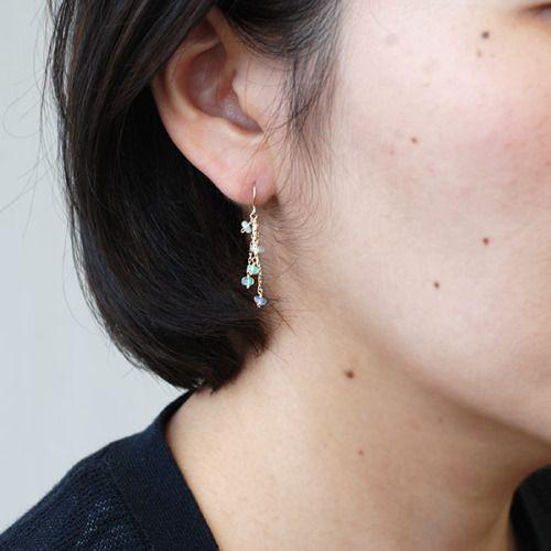 あすつく オパールピアス TYPE-A K10YG   誕生石 10月 |  | 02