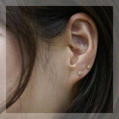 ペリドット ピアス 2.5mm K18YG  0.5ペア 片耳販売となりました 両耳分１ペアは数量２でお買い物ください  あすつくは宅急便　郵便は送料無料 |  | 01