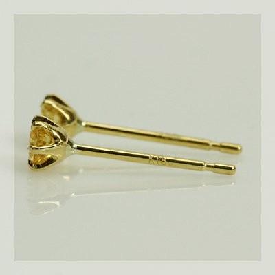 シトリン ピアス 2.5mm K18YG  0.5ペア 片耳販売となりました 両耳分１ペアは数量２でお買い物ください  あすつくは宅急便　郵便は送料無料 |  | 02