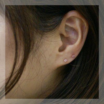 ロードライトガーネット 2.5mm ピアス K18PG  0.5ペア 片耳販売となりました 両耳分１ペアは数量２でお買い物ください  あすつくは宅急便　郵便は送料無料 |  | 01