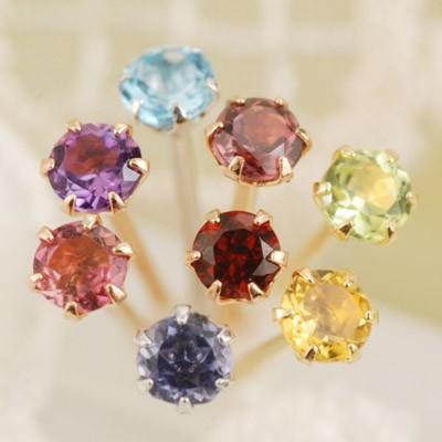 ガーネット ピアス K18PG 2.5mm ピンクゴールド  0.5ペア 片耳販売となりました 両耳分１ペアは数量２でお買い物ください  あすつくは宅急便　郵便は送料無料 |  | 04