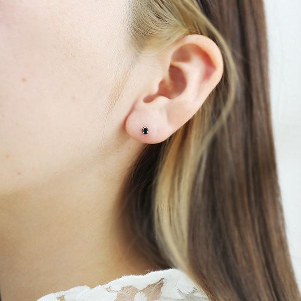 あすつく K10YG 4×3mm サファイア オーバル 誕生石9月 お手軽ピアス |  | 05