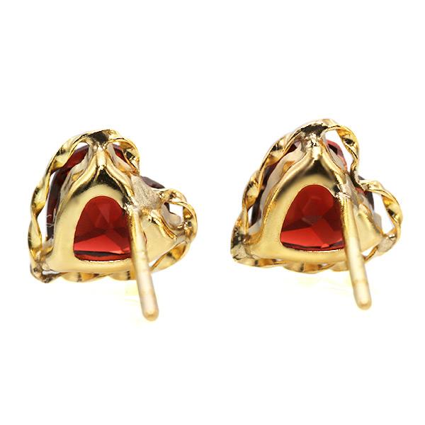 あすつく K18YG 5mm ガーネット ハート ピアス フェアリーテイル 誕生石1月 |  | 03
