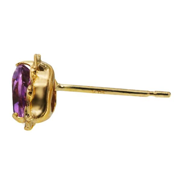 あすつく K18YG 5mm アメシスト ハート ピアス フェアリーテイル 誕生石2月 |  | 02